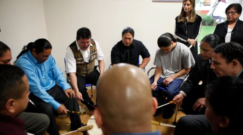 Friendship House drumming circle in San Francisco, Calif. in 2010. Friendship House is a Native-run recovery treatment program that provides culturally relevant care.