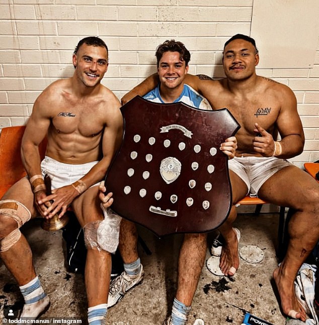 Promising rugby union player Todd McManus (left) was the epitome of fitness a few years ago