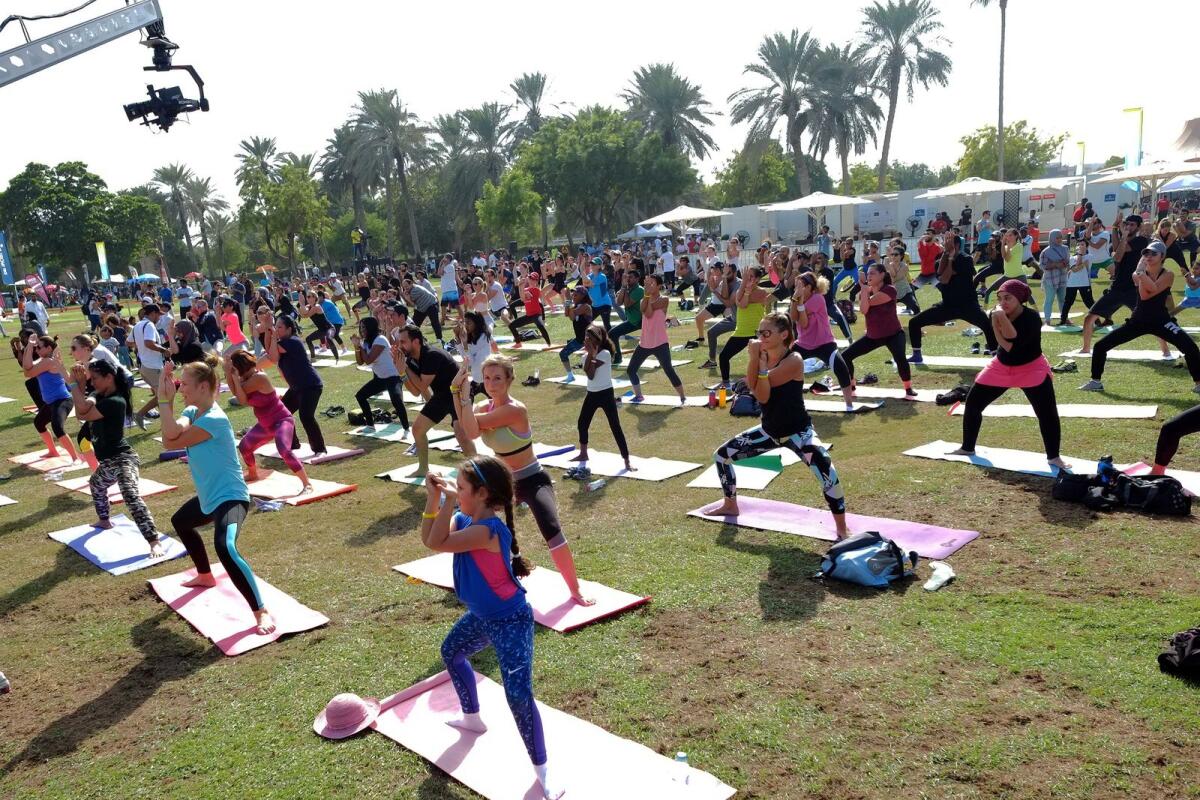 20 October 2017: Participants engaged in various physical activities during the Dubai Fitness Challenge at Safa Park. Image: KT File